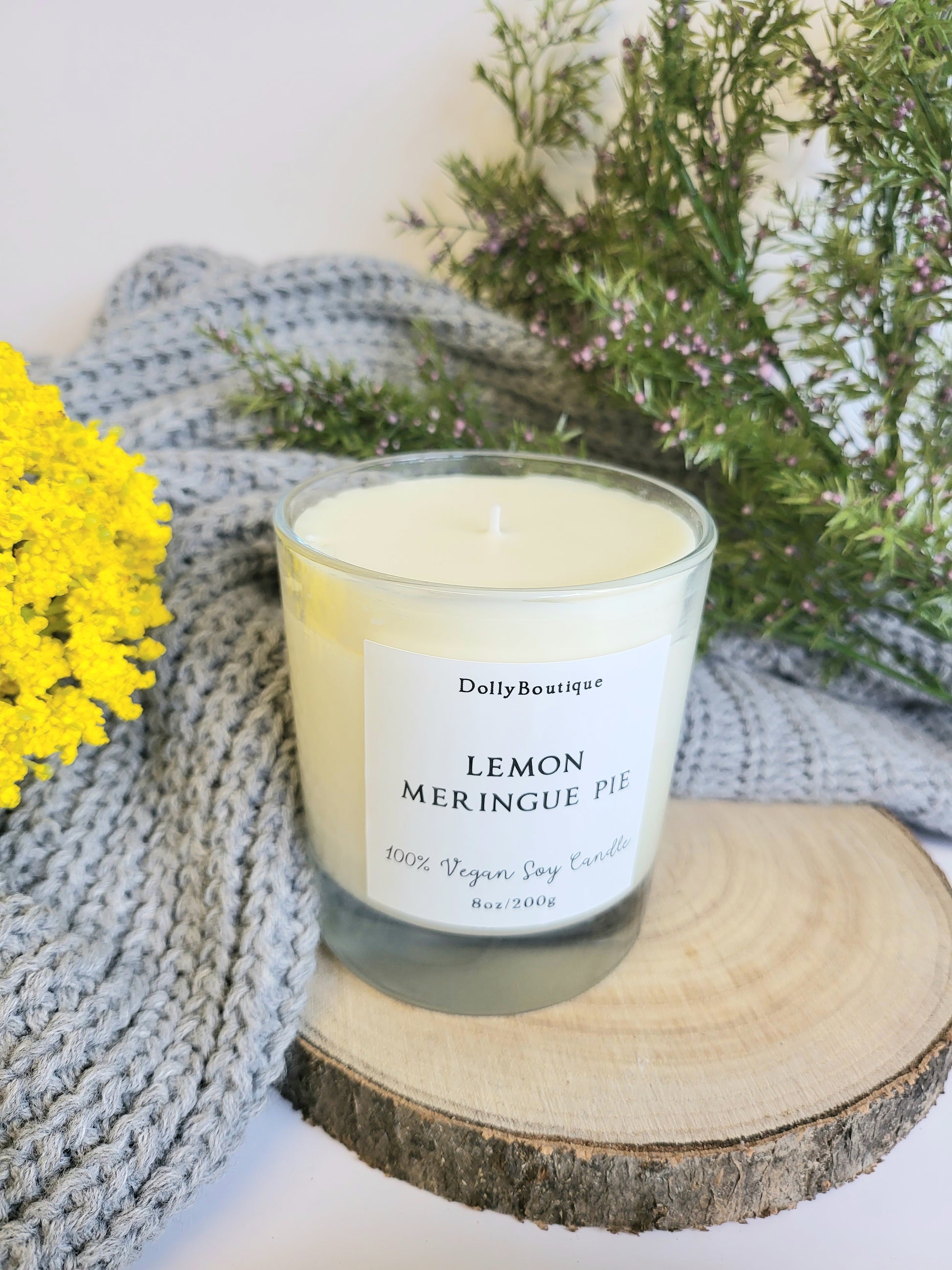 Lemon meringue pie candle.