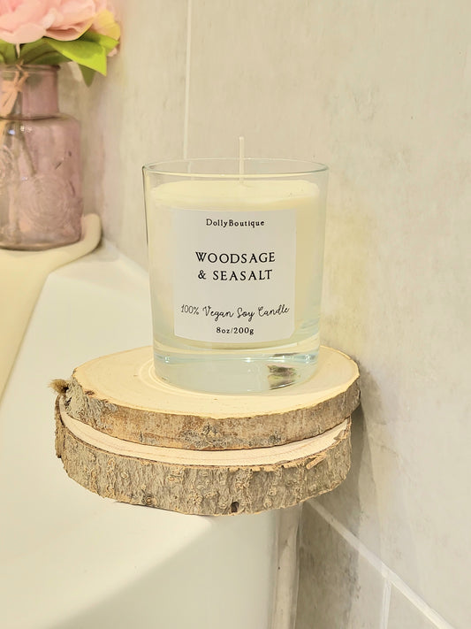 Woodsage and seasalt candle.