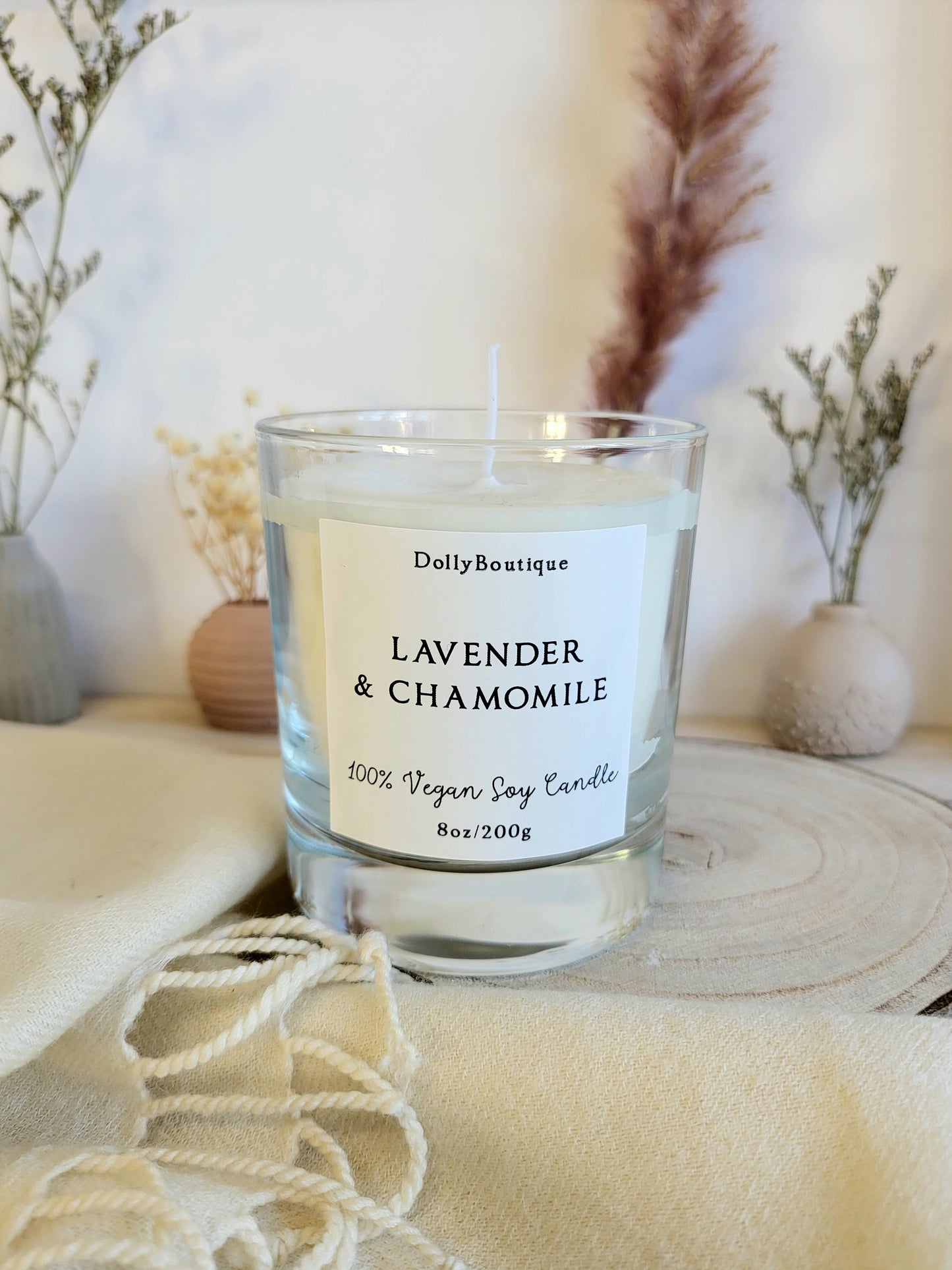 Lavender and chamomile candle.