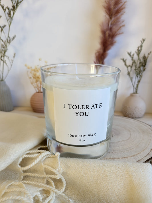 Funny valentines candle.